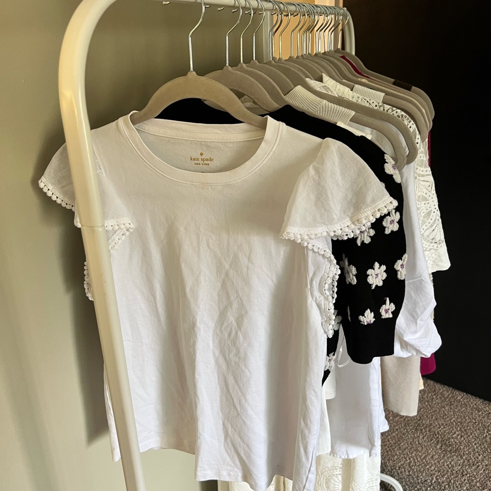 Kate spade New York white trim top